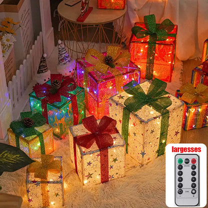 GlowGift™ – 3-Pack LED Christmas Gift Boxes