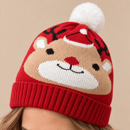 Unisex Finley Festive Christmas Pom Pom Beanie