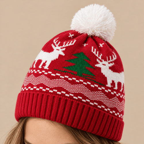 Unisex Finley Festive Christmas Pom Pom Beanie