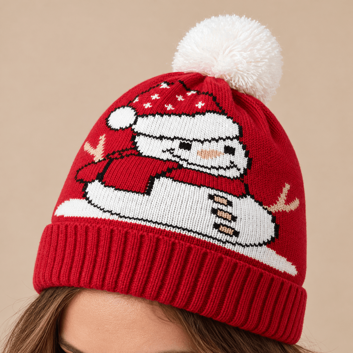Unisex Finley Festive Christmas Pom Pom Beanie