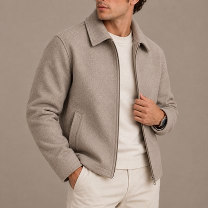 Men's Classic Collared Zip Jacket