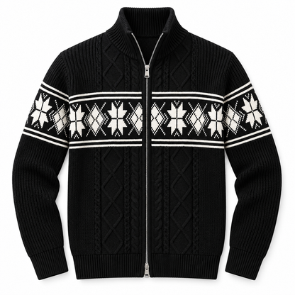 Men's Huxley Fair Isle Zip-Up Knitted Cardigan