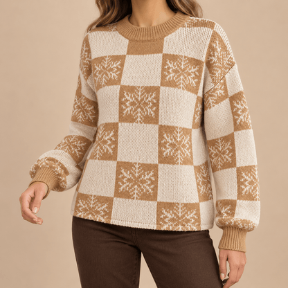 Women's Isolde Snowflake Check Christmas Jumper