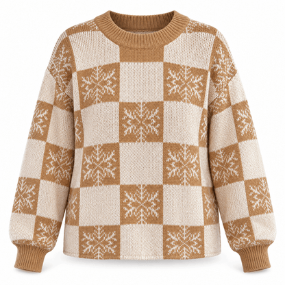 Women's Isolde Snowflake Check Christmas Jumper