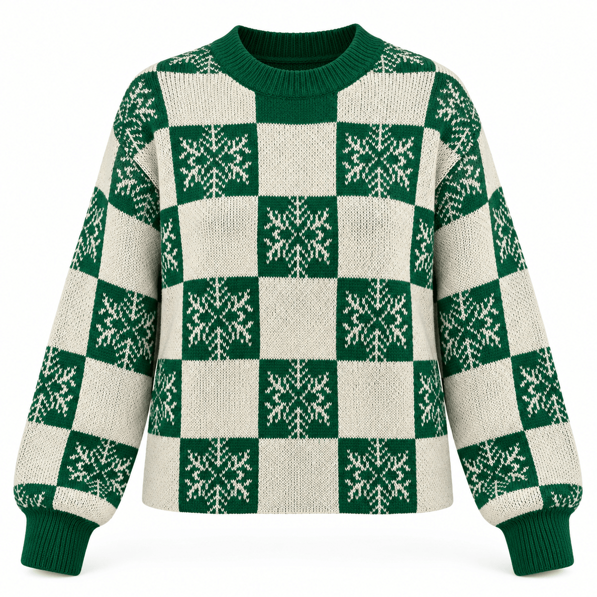Women's Isolde Snowflake Check Christmas Jumper