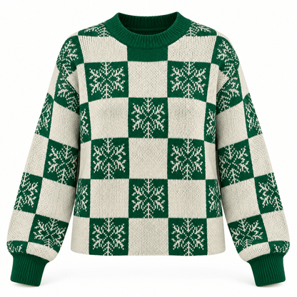 Women's Isolde Snowflake Check Christmas Jumper