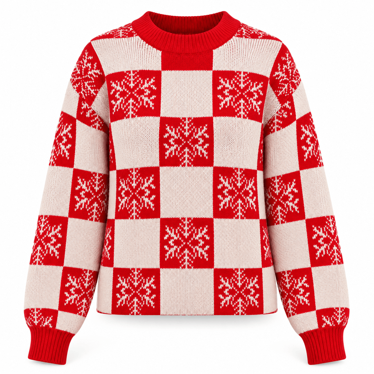 Women's Isolde Snowflake Check Christmas Jumper