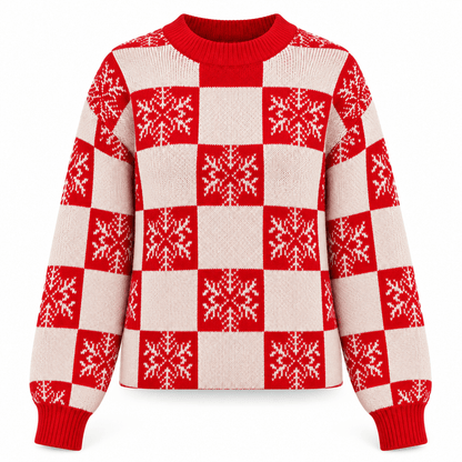 Women's Isolde Snowflake Check Christmas Jumper