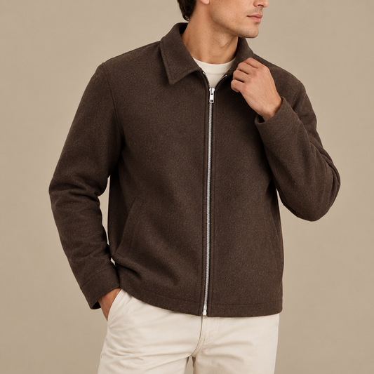 Men's Classic Collared Zip Jacket