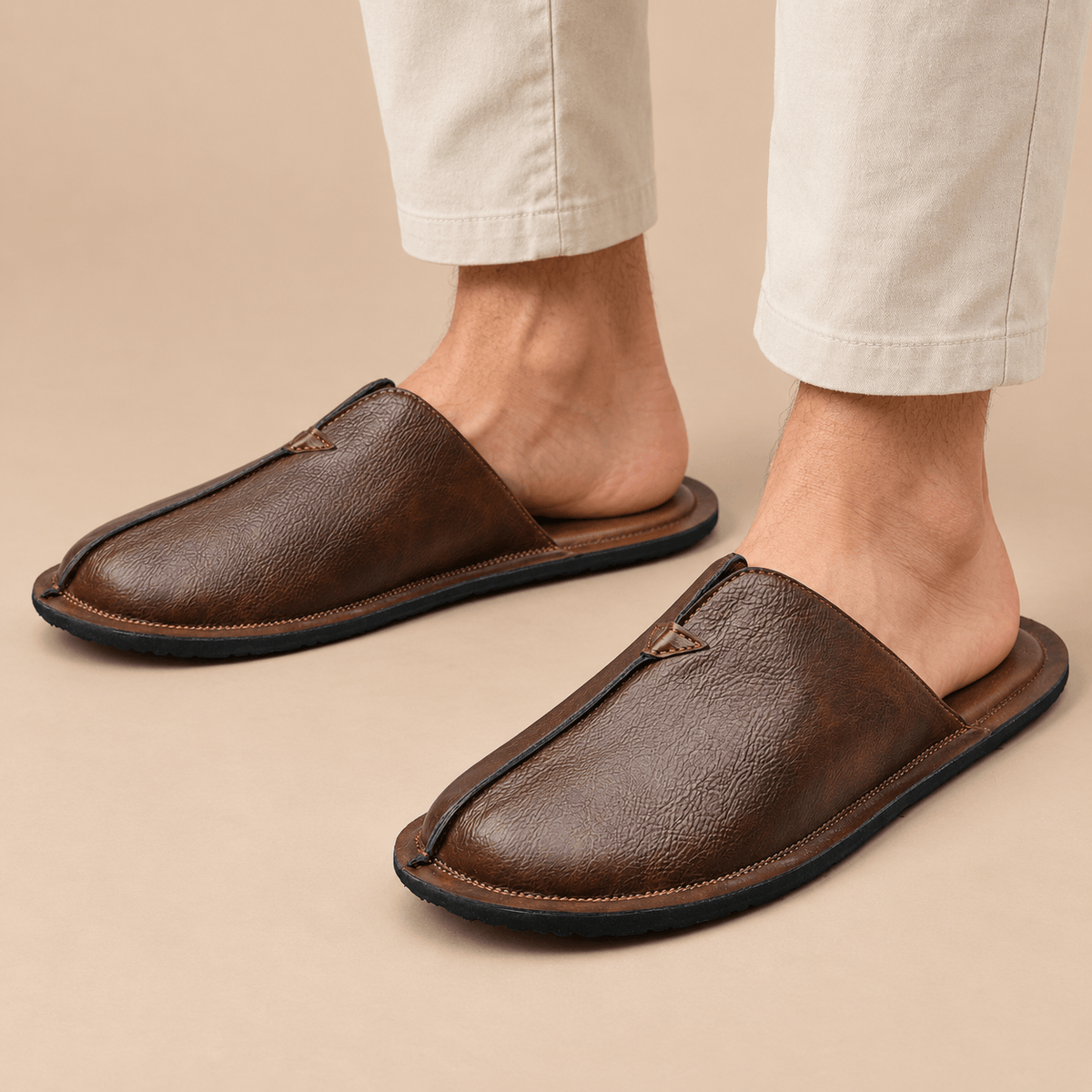 Men's Lucan Leather Closed-Toe Mule Slippers