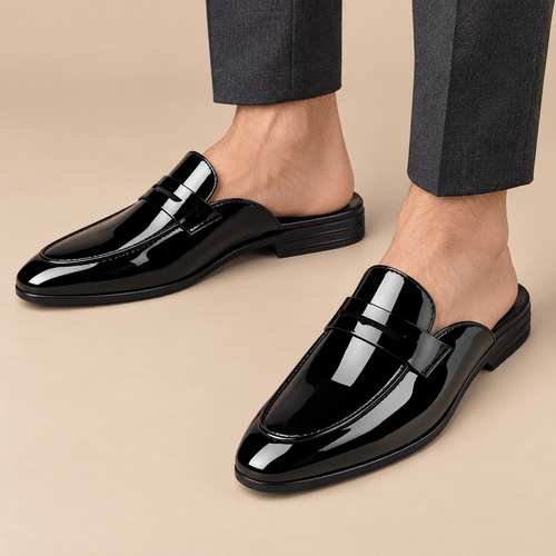 Men's Lucan Patent Leather Backless Loafers