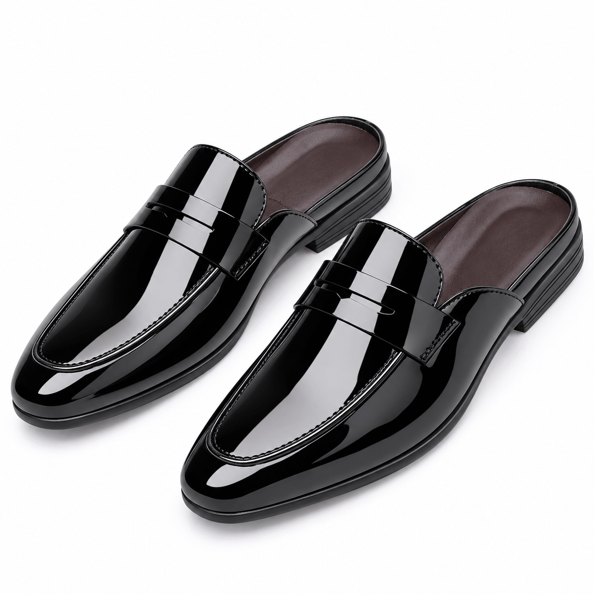 Men's Lucan Patent Leather Backless Loafers
