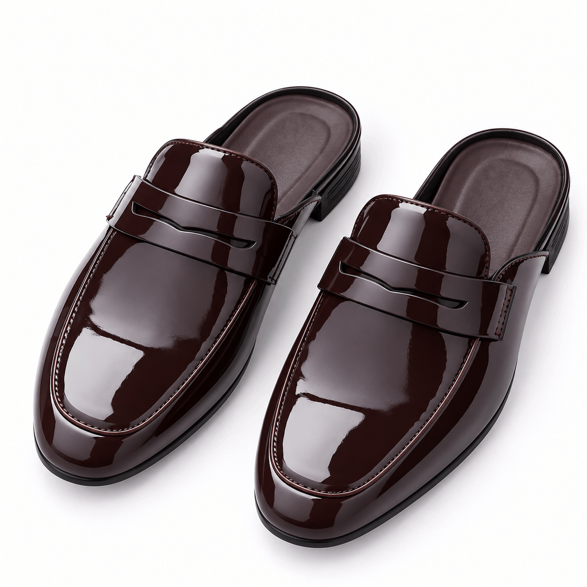 Men's Lucan Patent Leather Backless Loafers
