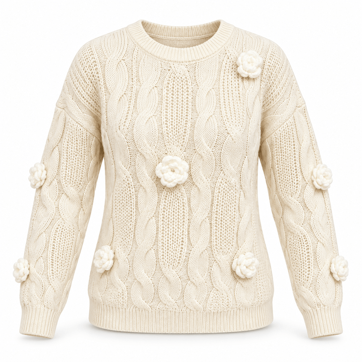 Women's Mirelle Floral Cable Knit Jumper