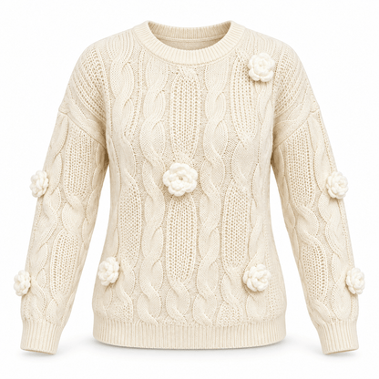 Women's Mirelle Floral Cable Knit Jumper