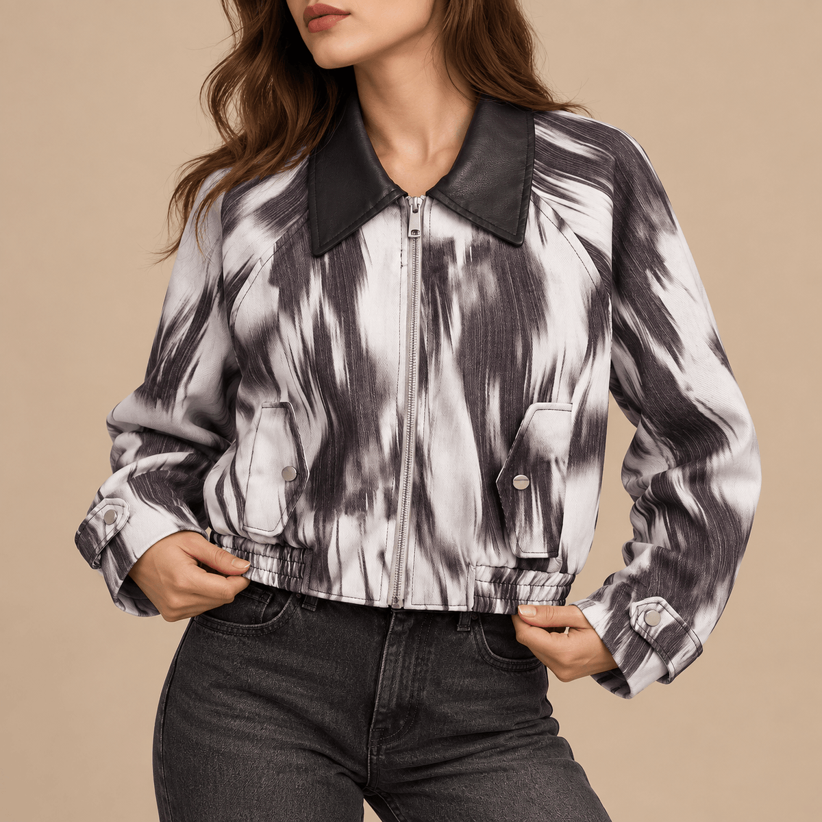 Women's Marielle Abstract Print Cropped Jacket