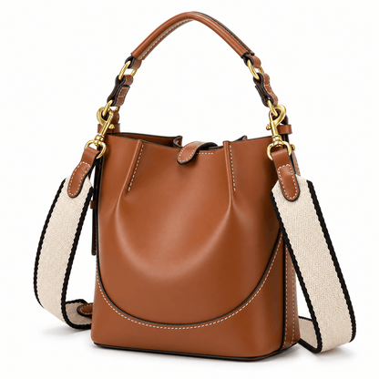 Women's Amelie Canvas-Panel Bucket Shoulder Bag