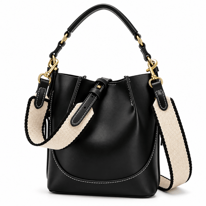 Women's Amelie Canvas-Panel Bucket Shoulder Bag