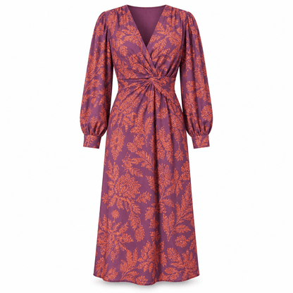 Women's Aurelia Botanical Twist-Waist Midi Dress