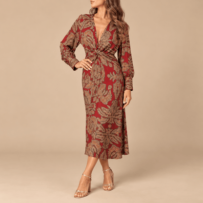 Women's Aurelia Botanical Twist-Waist Midi Dress