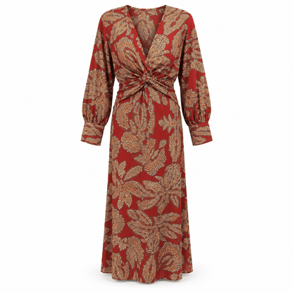 Women's Aurelia Botanical Twist-Waist Midi Dress