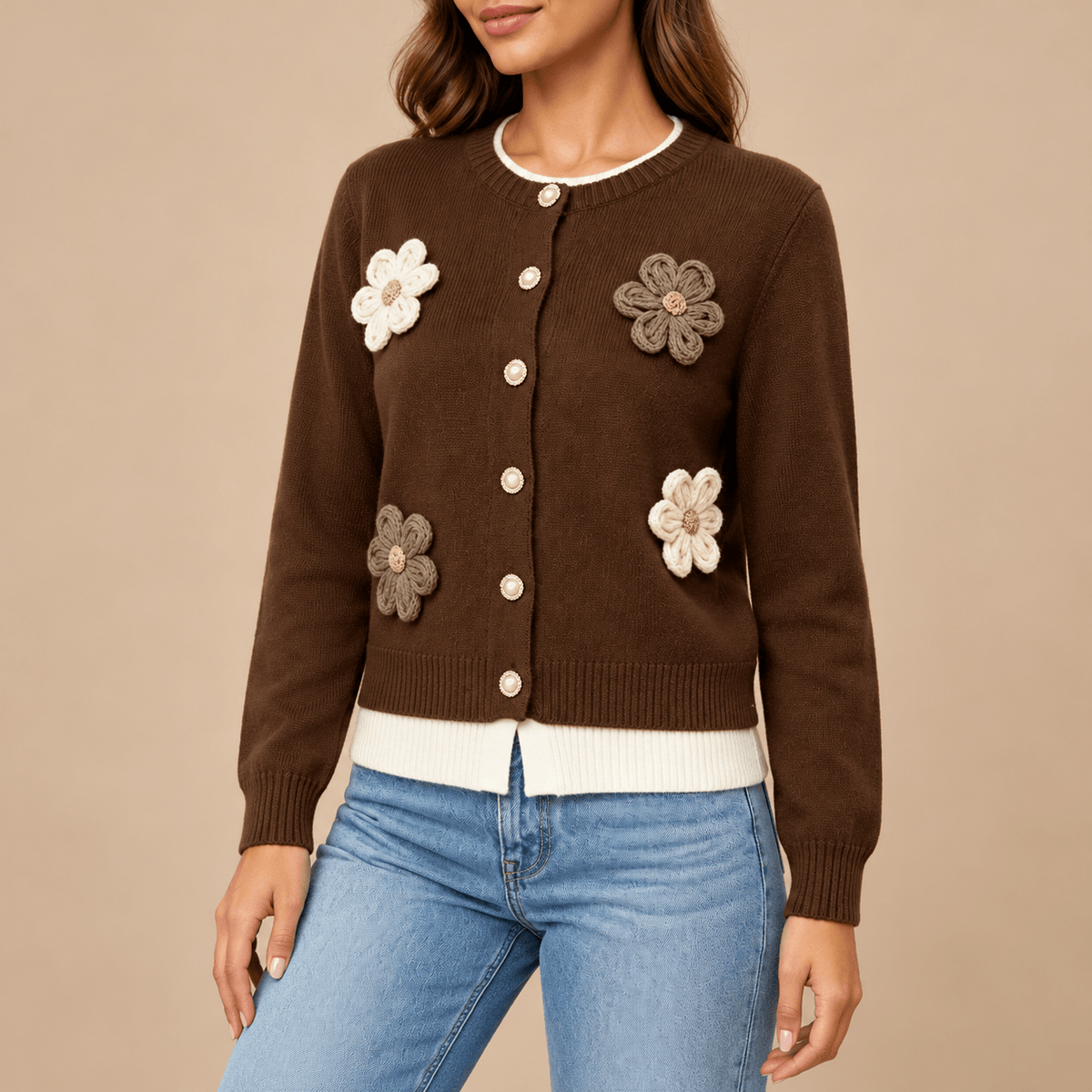 Women's Rosalie 3D Floral Jumper Cardigan
