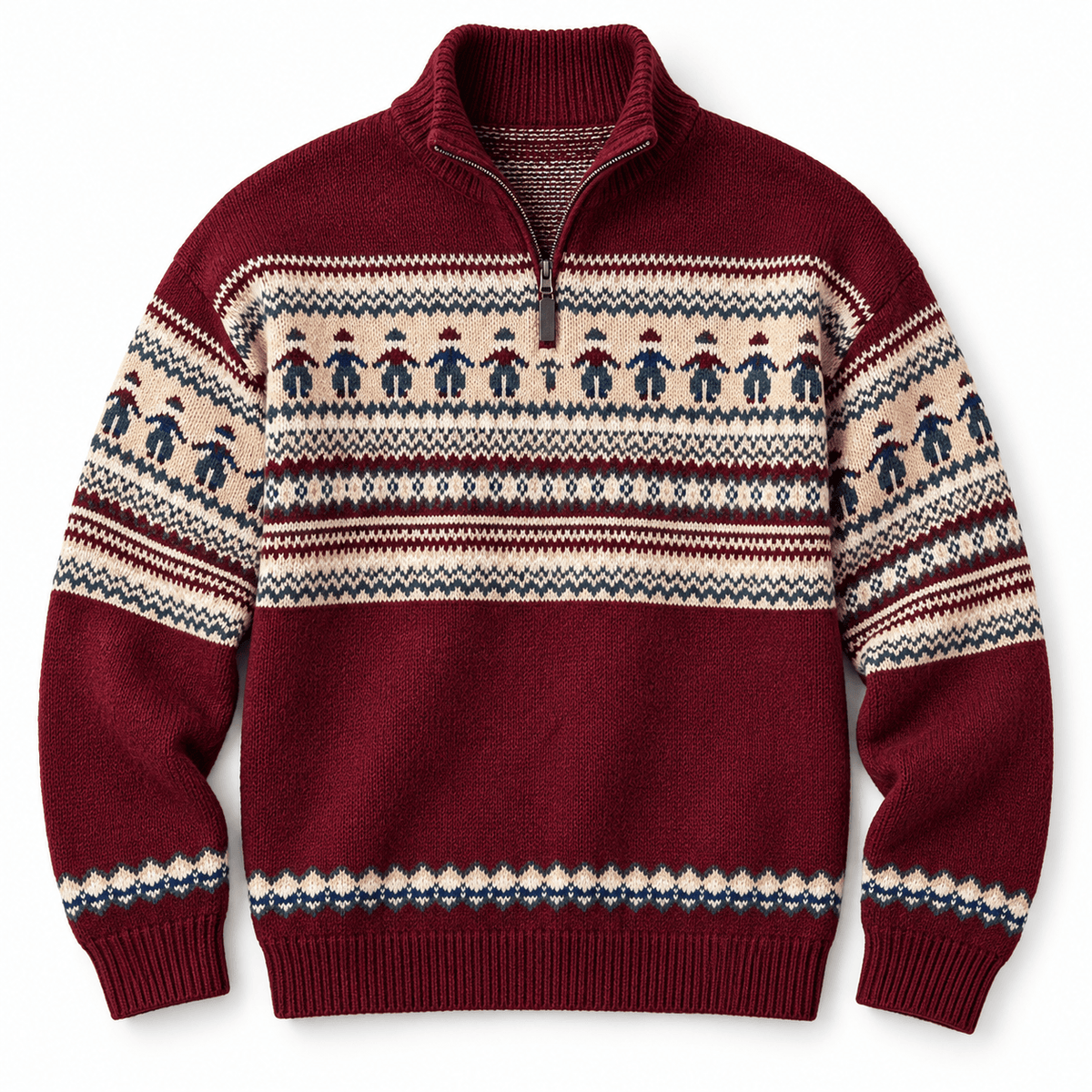 Men's Rowan Fair Isle Quarter-Zip Christmas Jumper
