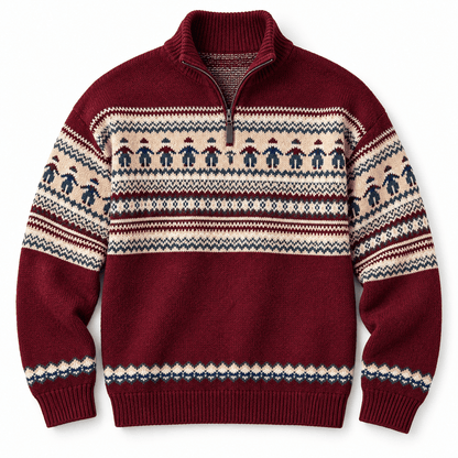 Men's Rowan Fair Isle Quarter-Zip Christmas Jumper