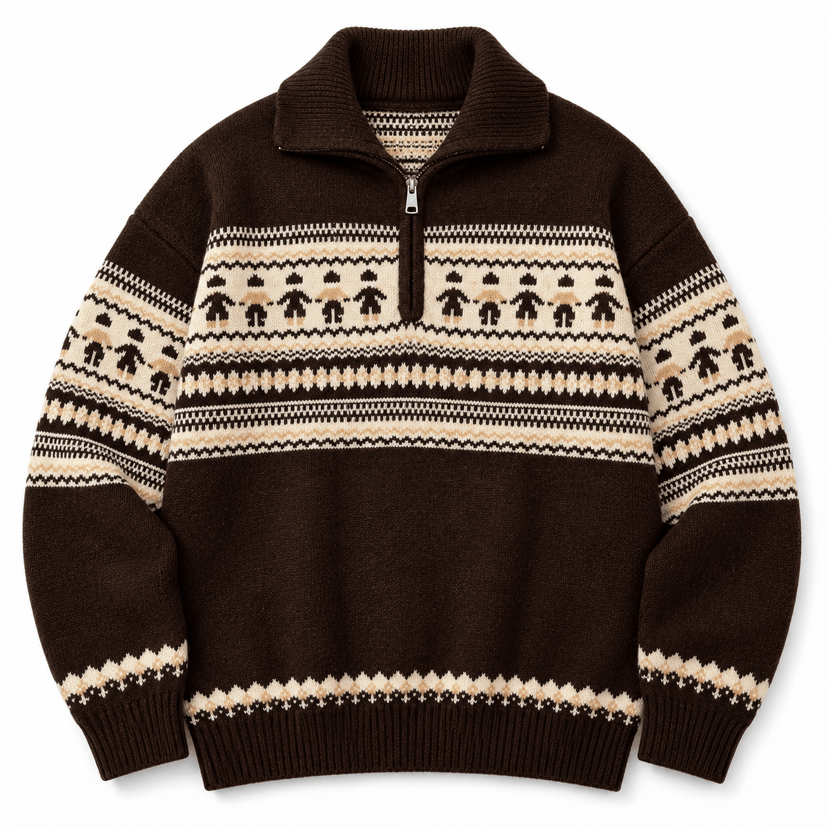 Men's Rowan Fair Isle Quarter-Zip Christmas Jumper