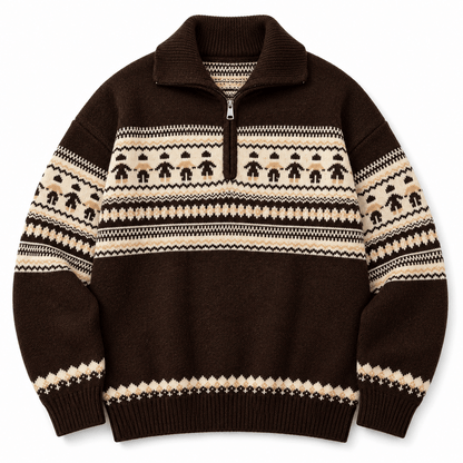 Men's Rowan Fair Isle Quarter-Zip Christmas Jumper