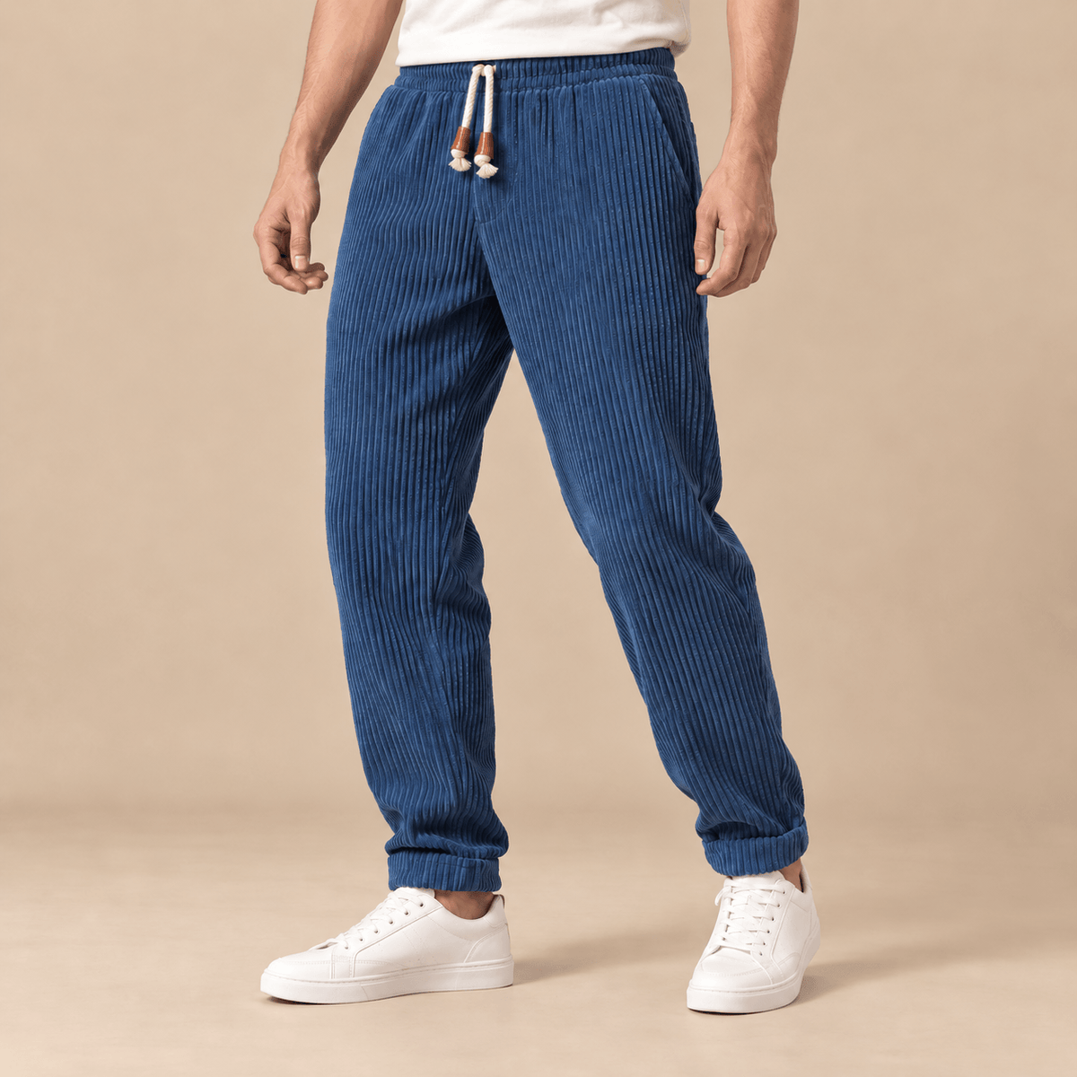 Men's Tavian Textured Drawstring Casual Trousers