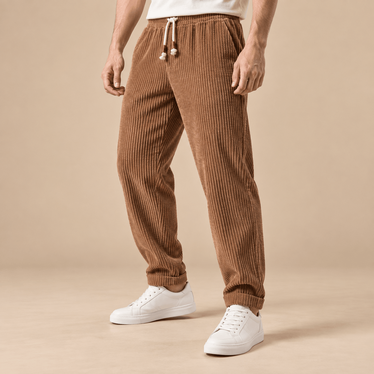 Men's Tavian Textured Drawstring Casual Trousers