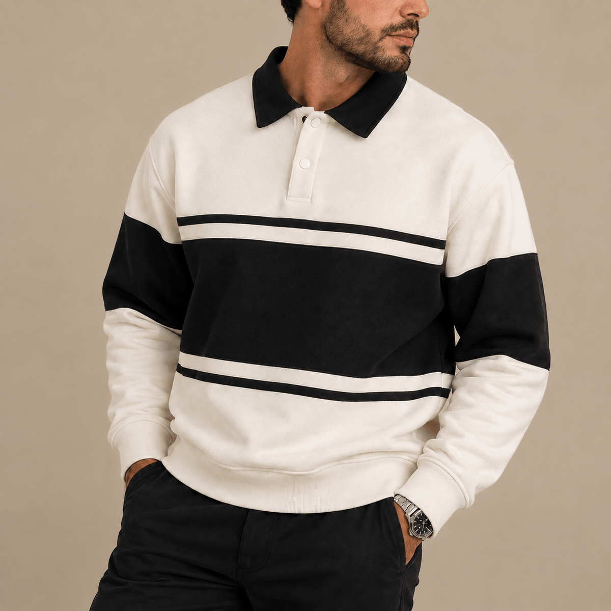 Men's Heritage Colour Block Polo Sweatshirt